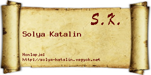 Solya Katalin névjegykártya